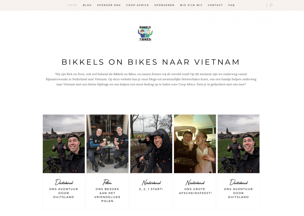 Website Bikkels on Bikes - gemaakt door Birds Unlimited